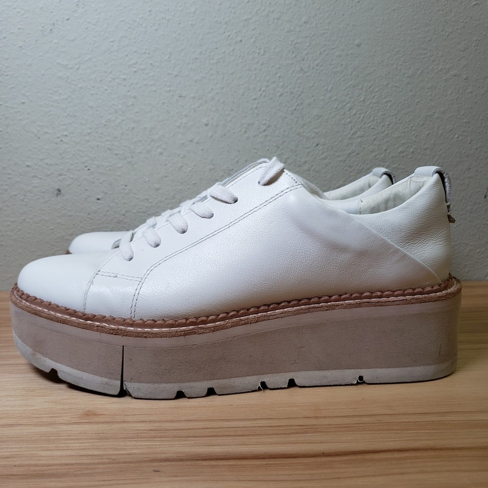 Dolce Vita Size 9 Toya Platform Sneakers White Beige Chunky Y2K Indie Sleeze